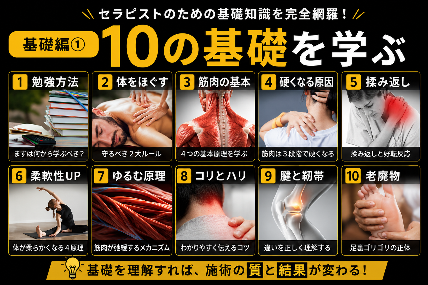 【施術の教科書(基礎編①)】コリの正体を学ぶ10講座